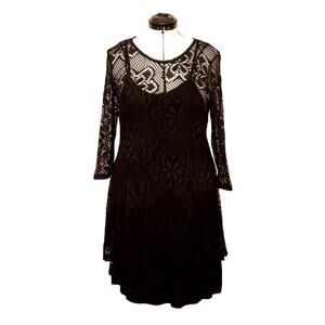 The Paragon Black Lace Two‑Piece Dress Set